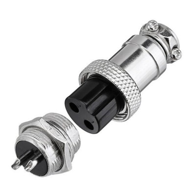 Pramoninė GX16 užsukama jungtis 2-PIN - kištukas ir kištukinis