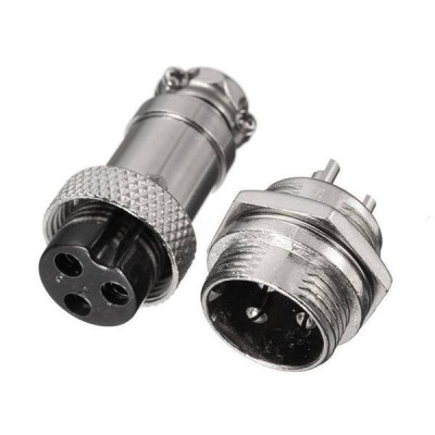 Pramoninė GX16 užsukama jungtis 3-PIN - kištukas ir kištukinis