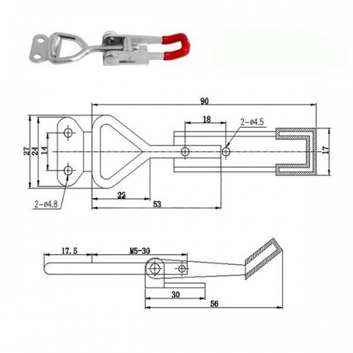 Metalinis spaustukas - reguliuojamas GH-4001 - 150 kg - Metalinis spaustukas - reguliuojamas GH-4001 - 150 kg -