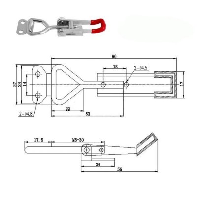 Metalinis spaustukas - reguliuojamas GH-4001 - 150 kg -