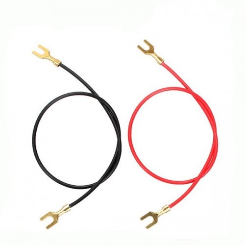 Jungiamasis kabelis 20 cm - 2x "spade" jungtys - paprastoms