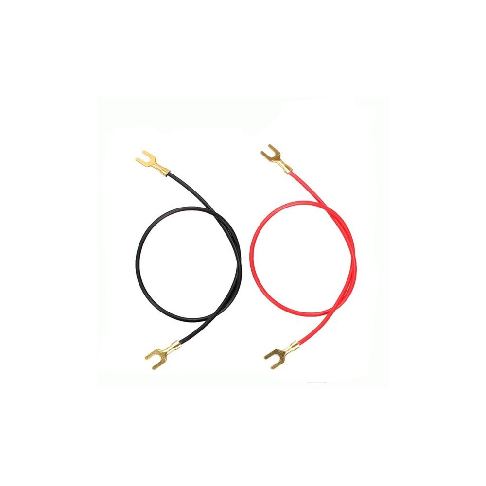 Jungiamasis kabelis 20 cm - 2x "spade" jungtys - paprastoms