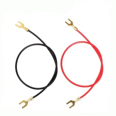 Jungiamasis kabelis 20 cm - 2x "spade" jungtys - paprastoms