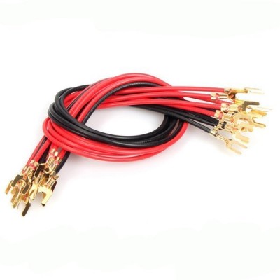 Jungiamasis kabelis 20 cm - 2x "spade" jungtys - paprastoms