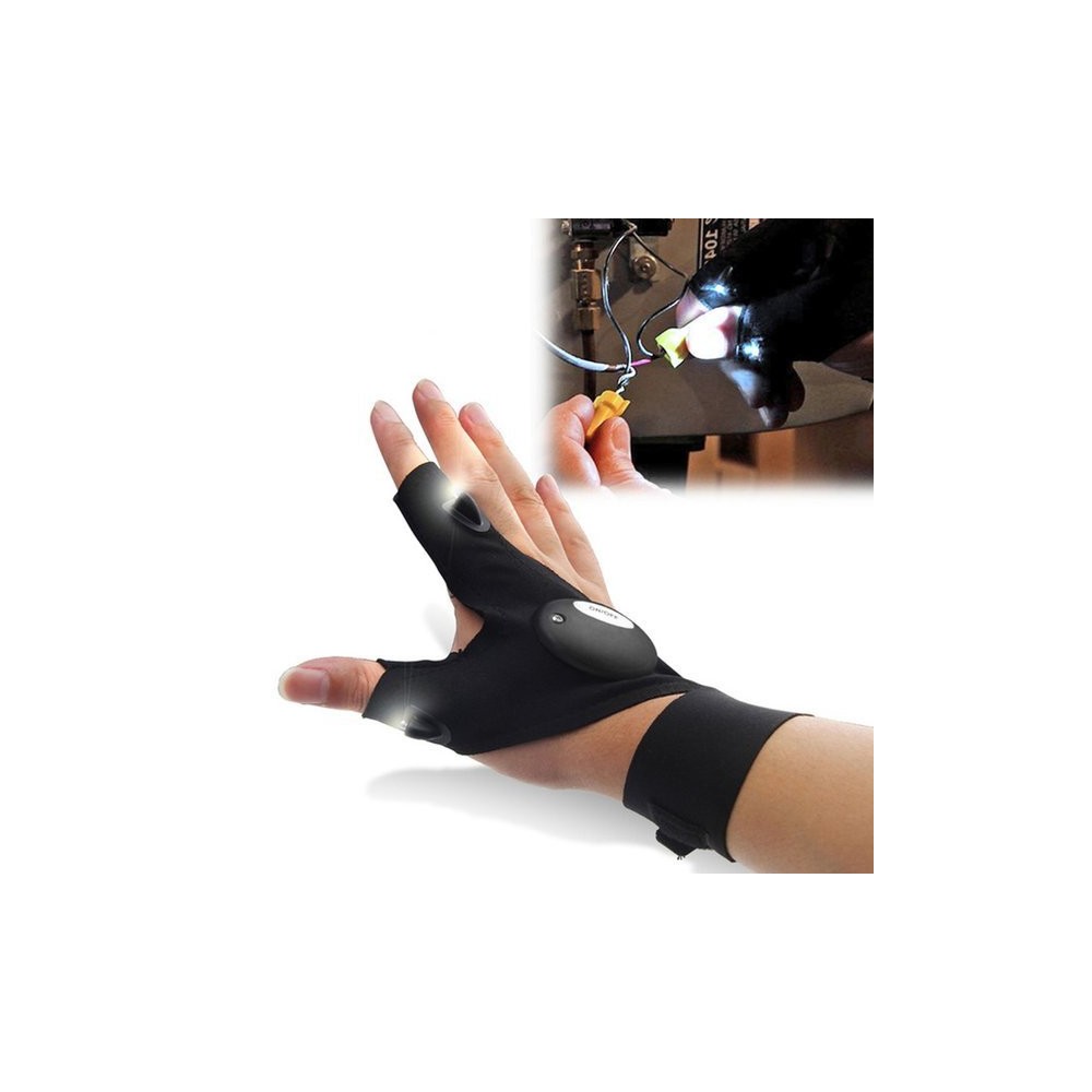 Pirštinė su LED žibintuvėliu - neperšlampama pirštinė be pirštų