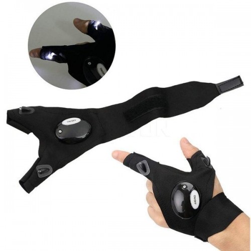 Pirštinė su LED žibintuvėliu - neperšlampama pirštinė be pirštų