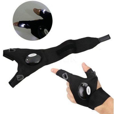 Pirštinė su LED žibintuvėliu - neperšlampama pirštinė be pirštų