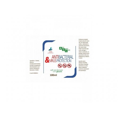 Antibakterinis rankų purškiklis 100 ml su alkoholiu - Antibakterinis rankų purškiklis 100 ml su alkoholiu -