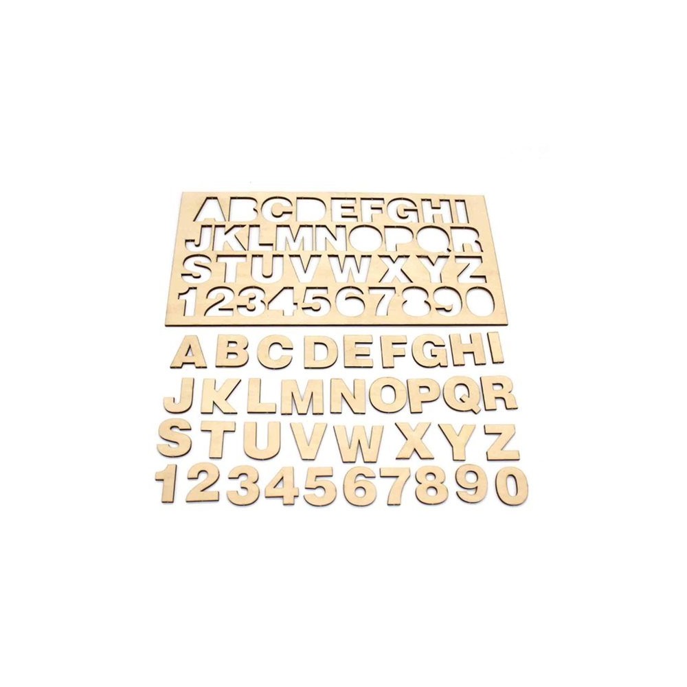 Medinė fanera su abėcėle ir skaičiais 0-9 - Formatas 300x150x3 Medinė fanera su abėcėle ir skaičiais 0-9 - Formatas 300x150x3