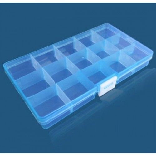 15 skyrių organizatorius 175x100x22 mm - mėlyna - smulkių 15 skyrių organizatorius 175x100x22 mm - mėlyna - smulkių