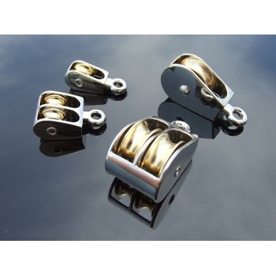 Dvigubas 36 mm virvės skriemulys - 2x pasukamas skriemulys