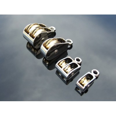 Dvigubas 36 mm virvės skriemulys - 2x pasukamas skriemulys