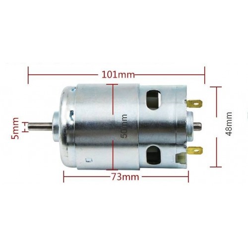 Nuolatinės srovės 24 V variklis - 895 klasė - 5 mm ašis - 10000