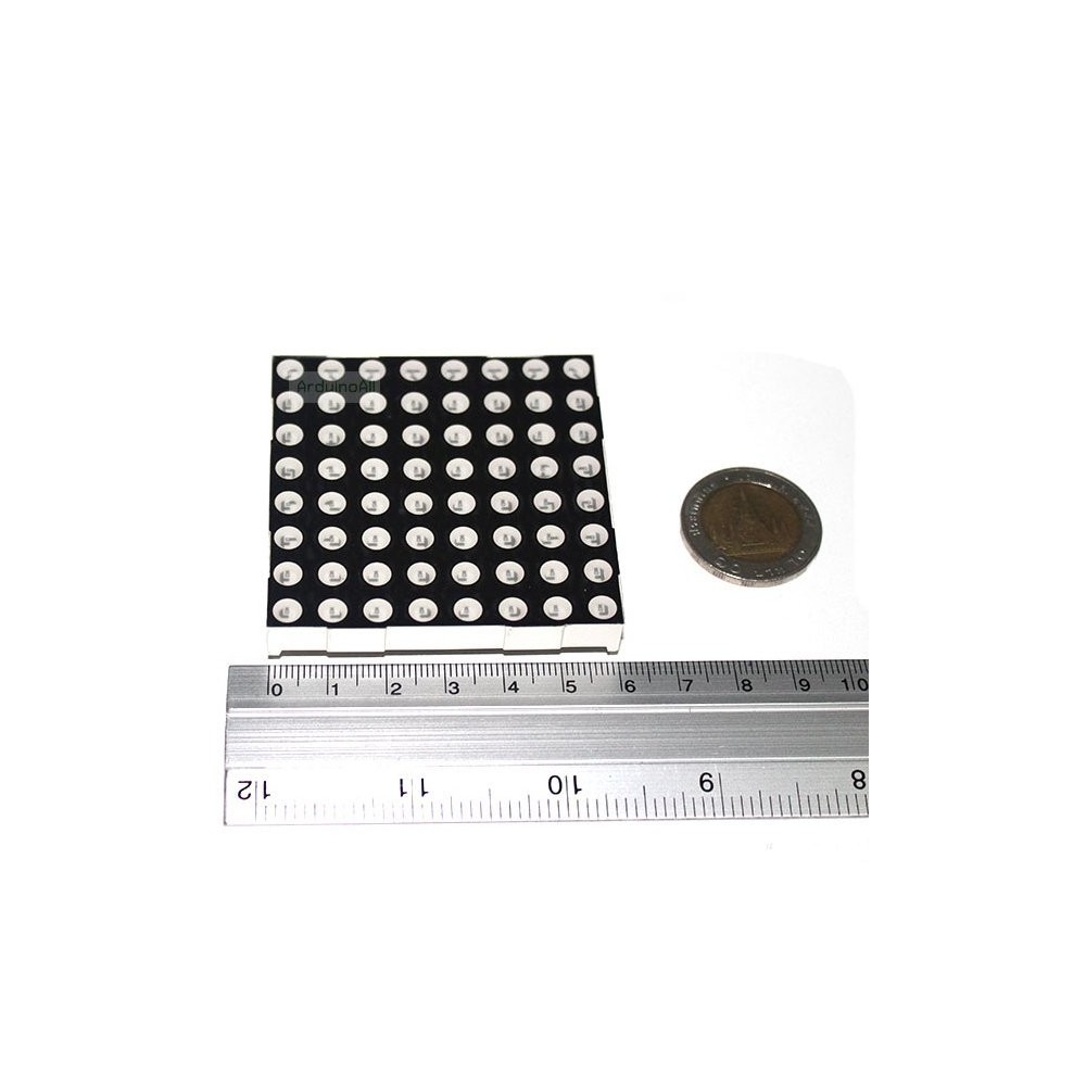 LED taškinė matrica 8x8 raudona - 60x60 mm - LED 5 mm - bendras