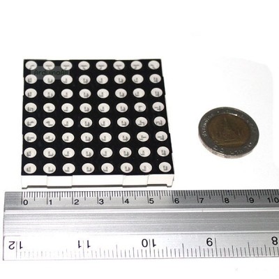 LED taškinė matrica 8x8 raudona - 60x60 mm - LED 5 mm - bendras