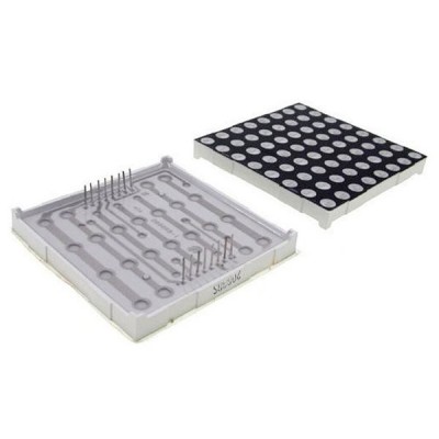 LED taškinė matrica 8x8 raudona - 60x60 mm - LED 5 mm - bendras