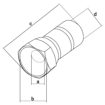 SAT "F" jungtis RG6 / 20 mm / 7,2 mm HQ - antenos