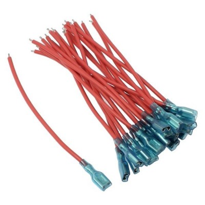 Izoliuotas plokščias lizdas jungtis - 6.3 mm su kabeliu -