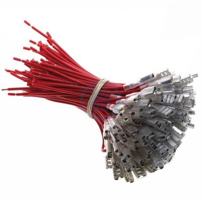 Izoliuotas plokščias lizdas jungtis - 6.3 mm su kabeliu -