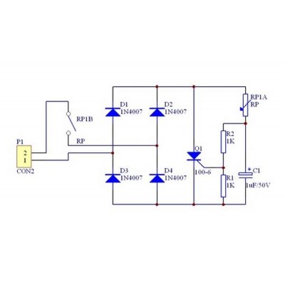 Maitinimo valdiklio modulis 230V AC - RINKINYS - dimeris - 100W