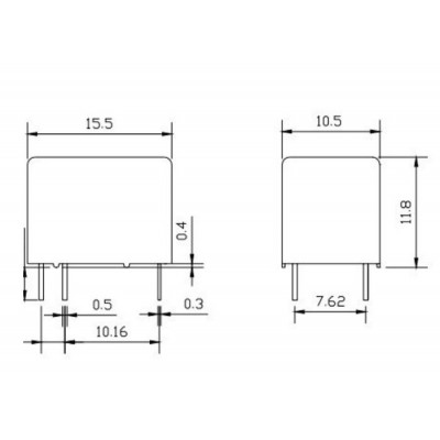 24 V relė - HK4100F-DC24V-SHG - 250VAC 3A kontaktai - 30 VDC