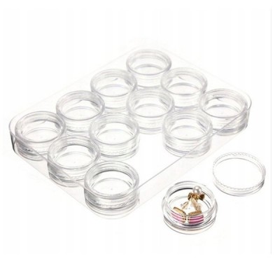 3ml talpyklos - 12 vnt - užsukami dekoravimo indeliai