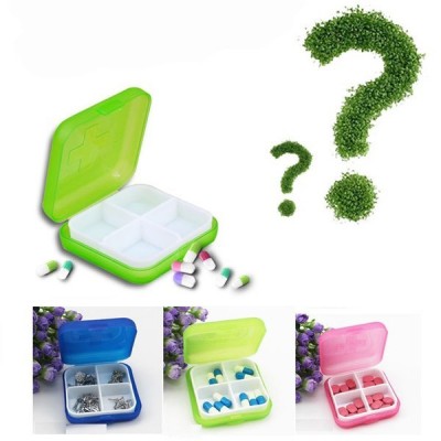 Plastikinis organizatorius 4 skyriai 65x65x21mm - mėlyna