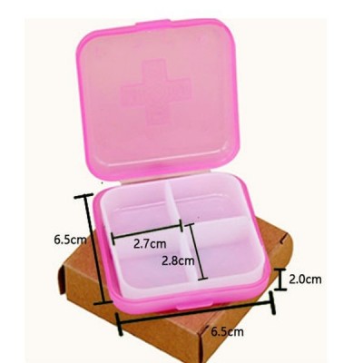 Plastikinis organizatorius 4 skyriai 65x65x21mm - mėlyna