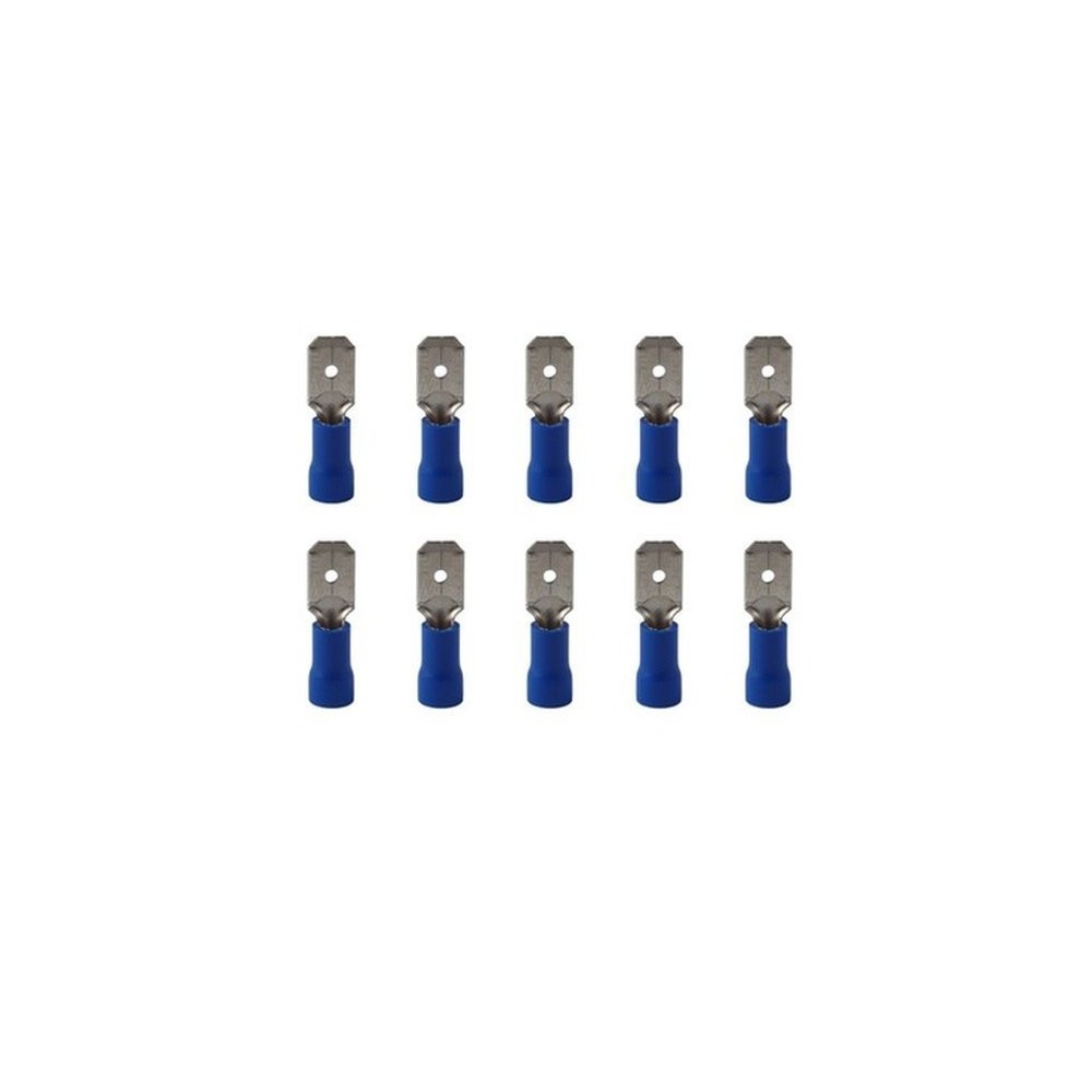 Izoliuota plokščia išorinė jungtis - 6.3 mm - mėlyna - 1 Izoliuota plokščia išorinė jungtis - 6.3 mm - mėlyna - 1