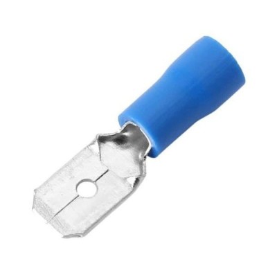 Izoliuota plokščia išorinė jungtis - 6.3 mm - mėlyna - 1