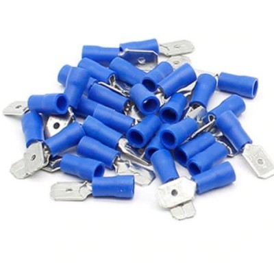 Izoliuota plokščia išorinė jungtis - 6.3 mm - mėlyna - 1