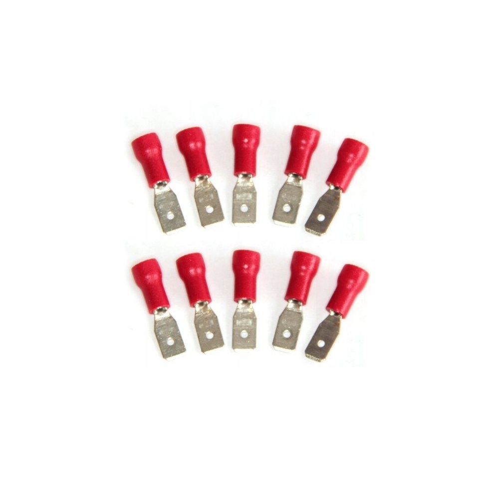 Izoliuota plokščia išorinė jungtis - 6.3 mm - raudona - 1