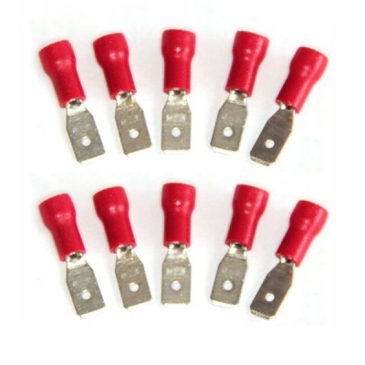 Izoliuota plokščia išorinė jungtis - 6.3 mm - raudona - 1