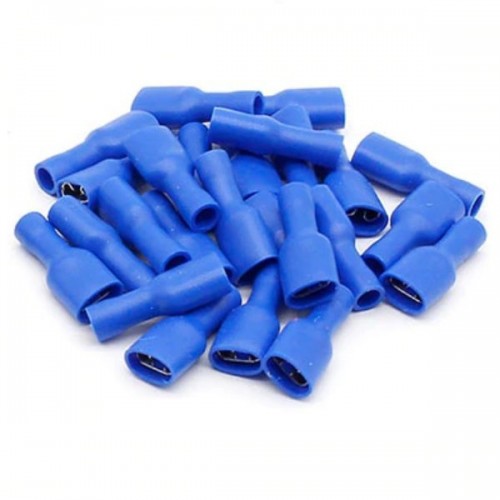 Izoliuotas plokščias lizdas jungtis - 6.3 mm - mėlyna