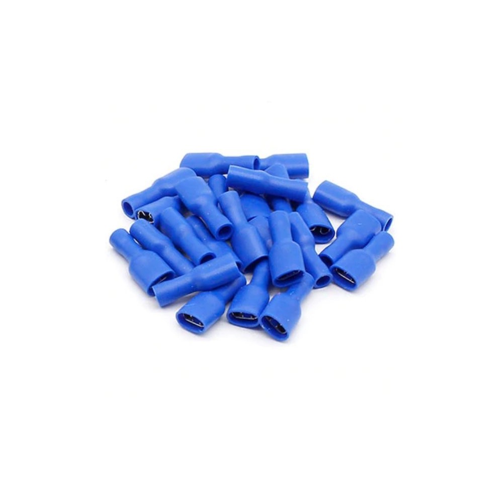 Izoliuotas plokščias lizdas jungtis - 6.3 mm - mėlyna