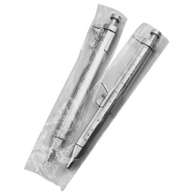 Suveržiklis su rašikliu 0-100 mm - juoda - 2w1 - liniuotė -