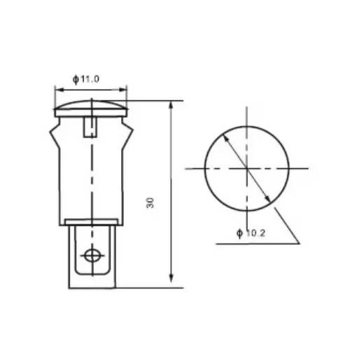 Kontrolinė lemputė - MDX-11A - raudona - LED indikatoriaus