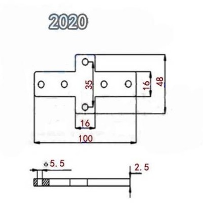 Kryžminė jungtis-Aliuminio profilių s 2020 - TSLOT, T-NUT, TNUT-