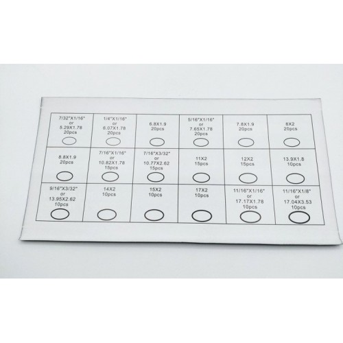 Tarpiklių rinkinys 270vnt - žalias - Universalūs O-žiedai 5 Tarpiklių rinkinys 270vnt - žalias - Universalūs O-žiedai 5