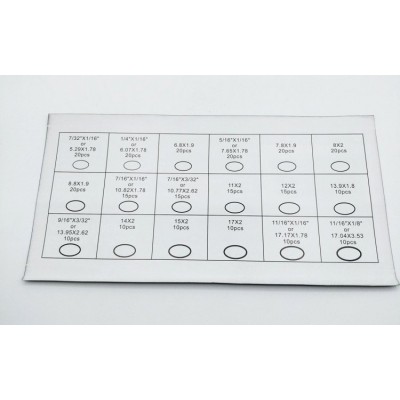 Tarpiklių rinkinys 270vnt - žalias - Universalūs O-žiedai 5