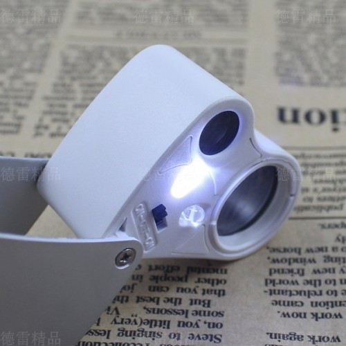 Juvelyrinis didinamasis stiklas 30x 60x su LED - Kišeninis