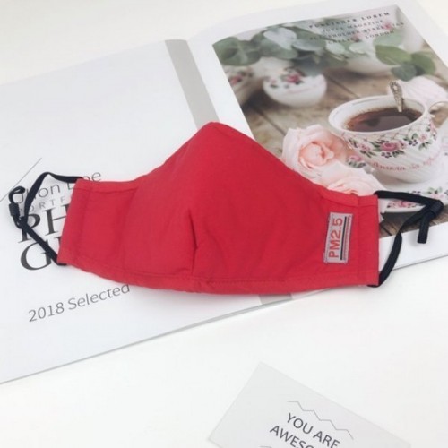 Apsauginė kaukė 4-sluoksniuotas - raudona - su kišenėle PM2,5 Apsauginė kaukė 4-sluoksniuotas - raudona - su kišenėle PM2,5