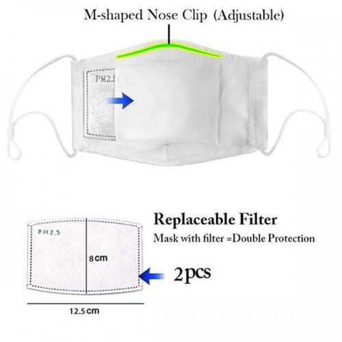 Apsauginė kaukė 4-sluoksniuotas - juoda - su kišenėle PM2,5 Apsauginė kaukė 4-sluoksniuotas - juoda - su kišenėle PM2,5
