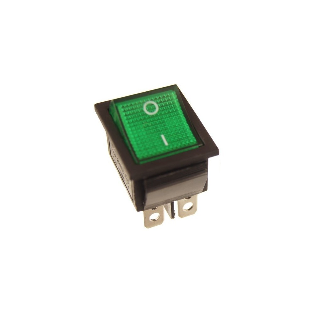 Klavišinis jungiklis KCD7 - žalias - įjungimo / išjungimo Klavišinis jungiklis KCD7 - žalias - įjungimo / išjungimo