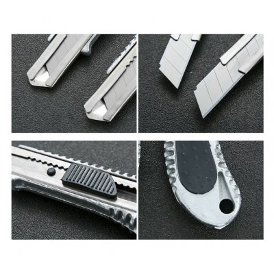 Universalus peilis, metalinis - su ištraukiamu ašmeniu 18 mm -