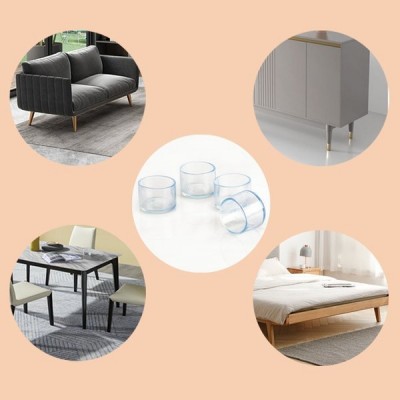 Apsauginiai baldų kojų dangteliai - apvalus 18 mm - 4 vnt -