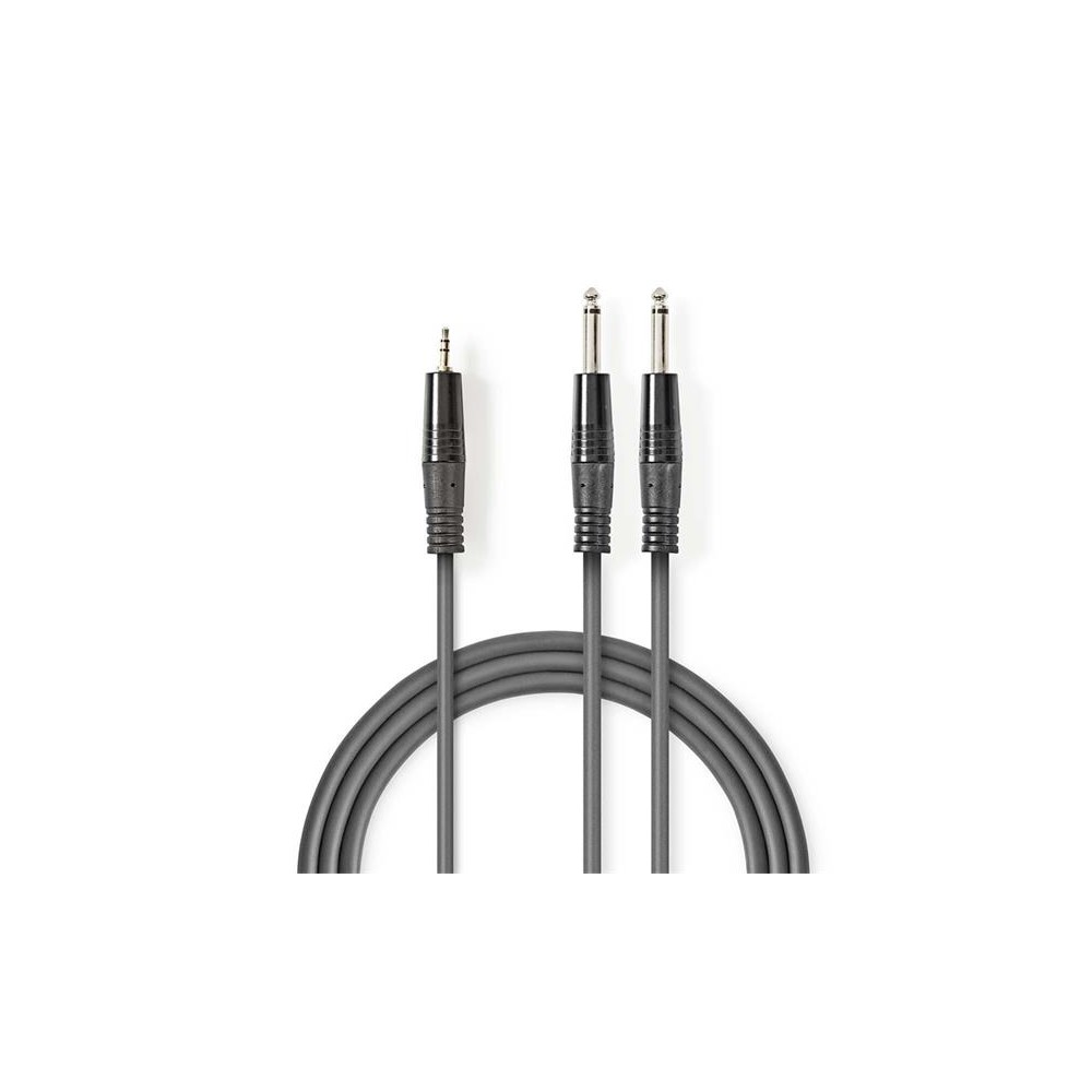 Kabelio lizdas 3,5 mm jungtis/2x lizdas 6,35 mm jungtis 3 m