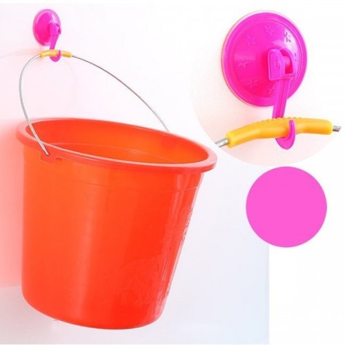 Pakaba su siurbtuku - kablys - rožinė - sieninis Pakaba su siurbtuku - kablys - rožinė - sieninis