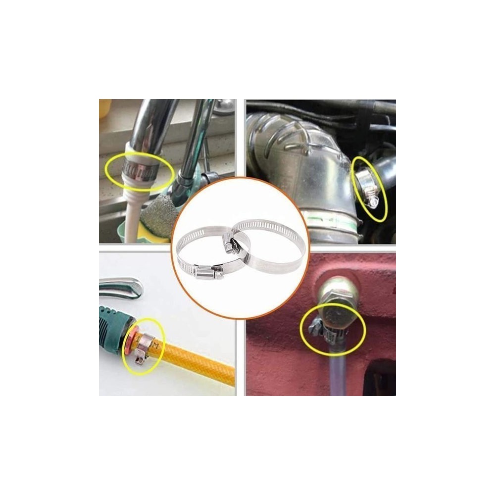 10 žarnų spaustukų rinkinys - metalinis sliekinis vamzdžių ir 10 žarnų spaustukų rinkinys - metalinis sliekinis vamzdžių ir