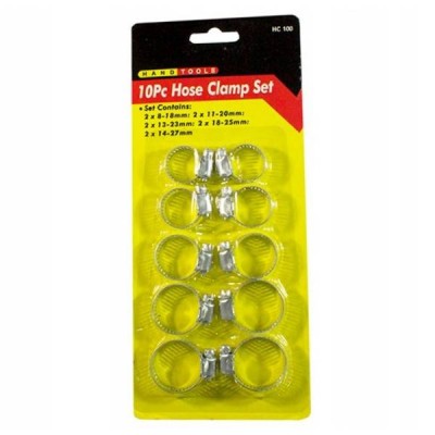 10 žarnų spaustukų rinkinys - metalinis sliekinis vamzdžių ir